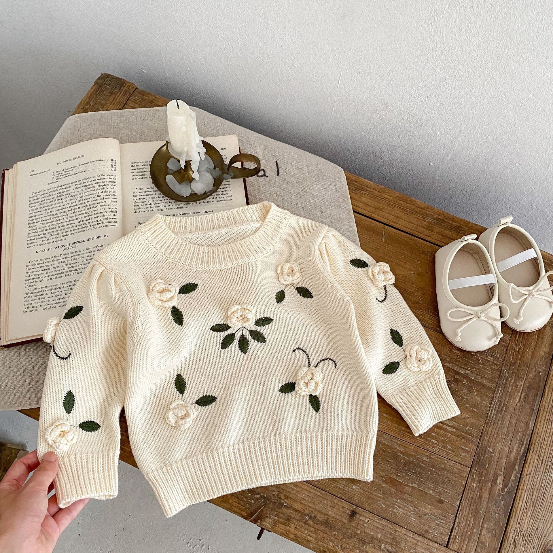 Handmade Flower Embroidery Pullover Sweater