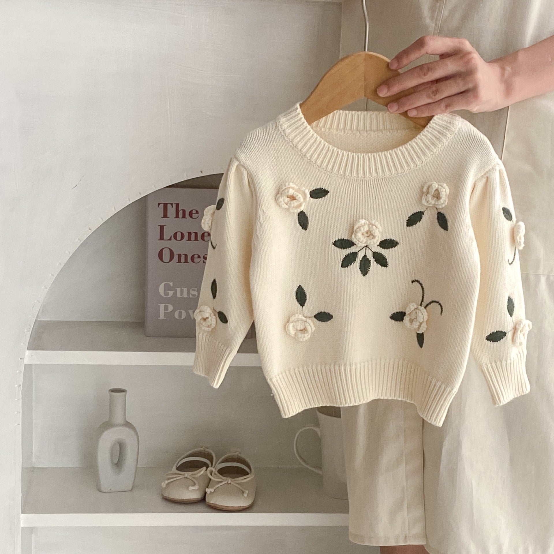 Handmade Flower Embroidery Pullover Sweater