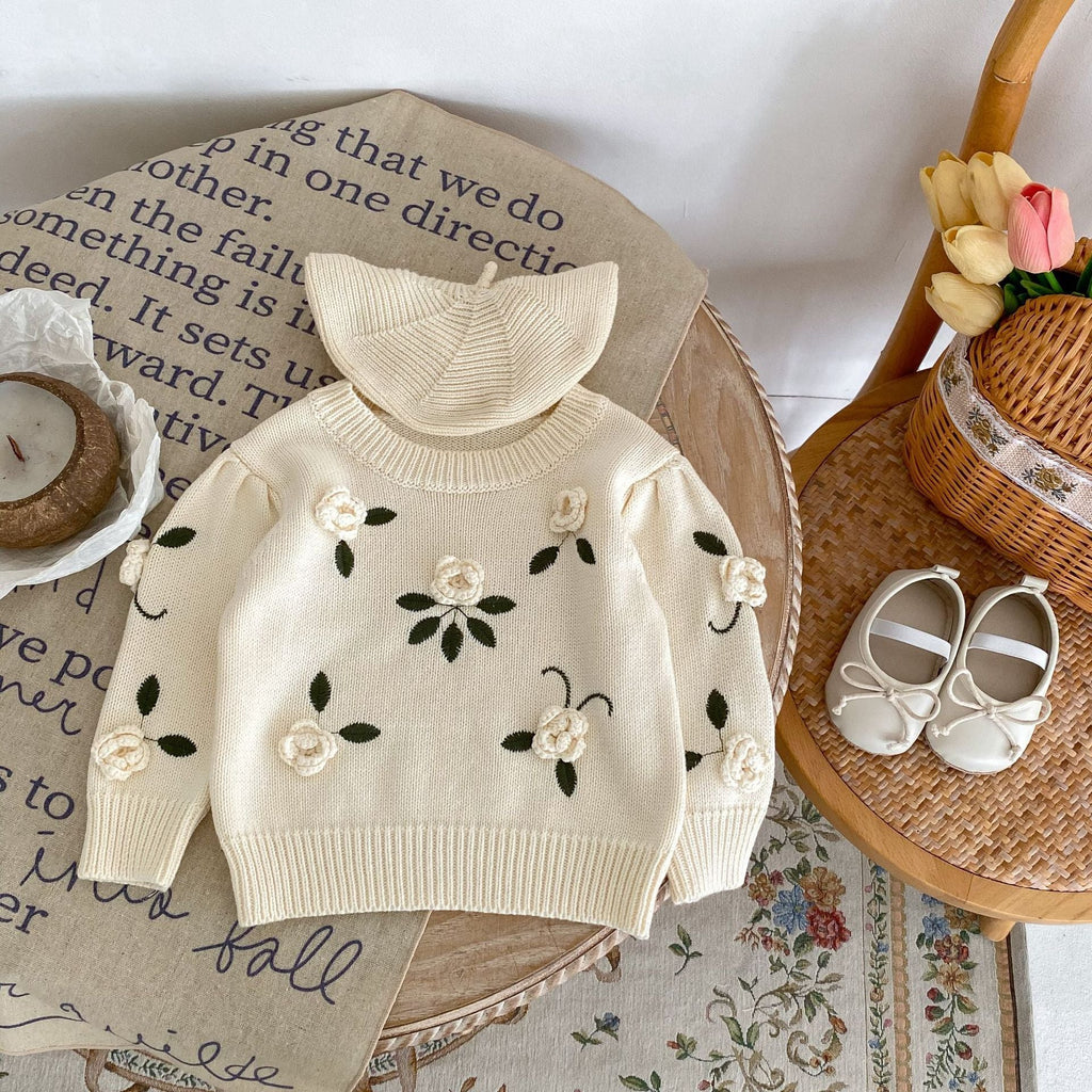 Handmade Flower Embroidery Pullover Sweater